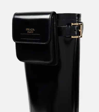 Prada Leather knee-high boots | Thumbnail 3