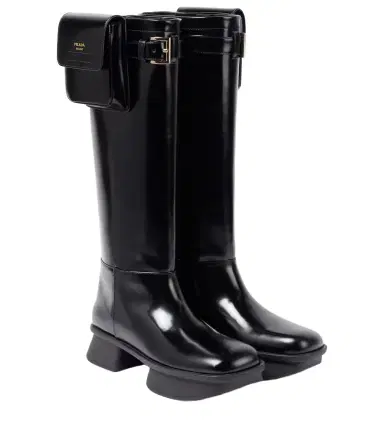 Prada Leather knee-high boots | Thumbnail 1