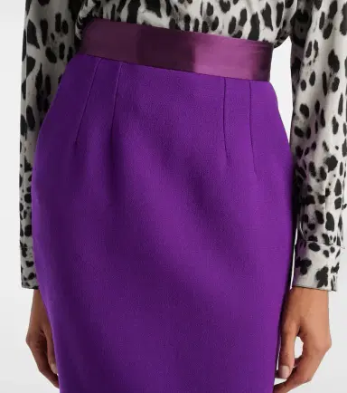 Dolce & Gabbana High-rise wool-blend crêpe pencil skirt | Thumbnail 5