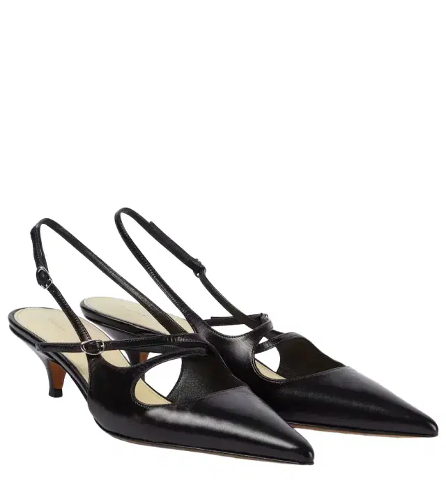 Proenza Schouler Slash leather slingback pumps