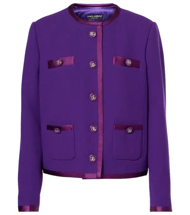 Dolce & Gabbana DG satin-trimmed wool-blend crêpe jacket