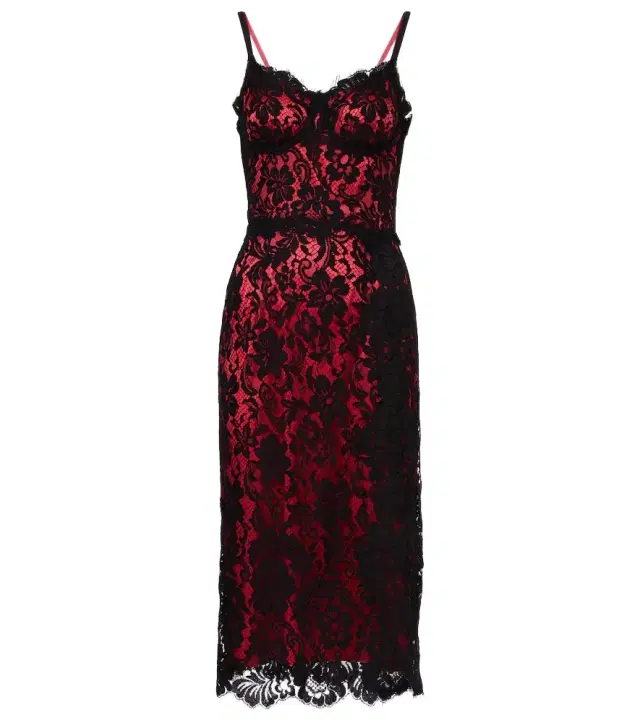 Dolce & Gabbana Floral cotton-blend lace slip dress