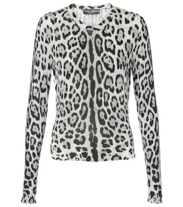 Dolce & Gabbana Animal-print silk sweater