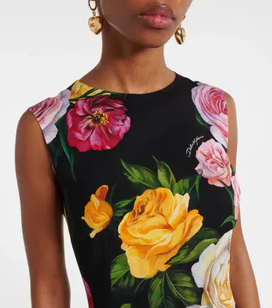 Dolce & Gabbana Floral silk-blend midi dress | Thumbnail 4