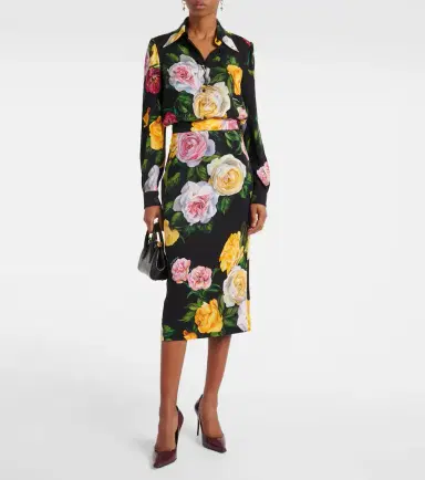 Dolce & Gabbana Floral silk-blend charmeuse shirt | Thumbnail 2