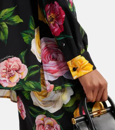 Dolce & Gabbana Floral silk-blend charmeuse shirt | Thumbnail 4