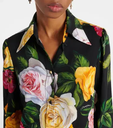 Dolce & Gabbana Floral silk-blend charmeuse shirt | Thumbnail 5