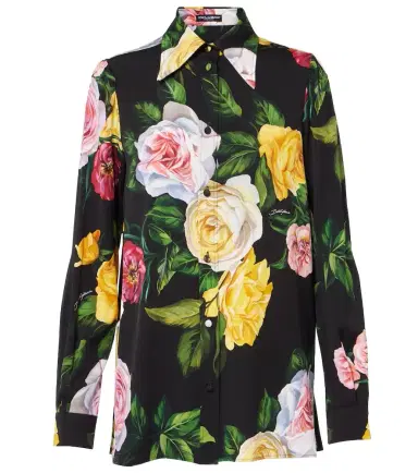 Dolce & Gabbana Floral silk-blend charmeuse shirt | Thumbnail 1