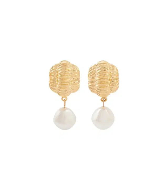 Jennifer Behr Asha faux pearls gold-plated earrings