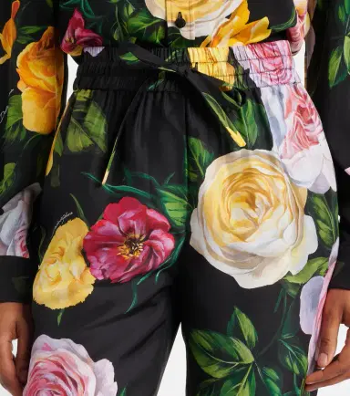 Dolce & Gabbana Floral silk straight pants | Thumbnail 4