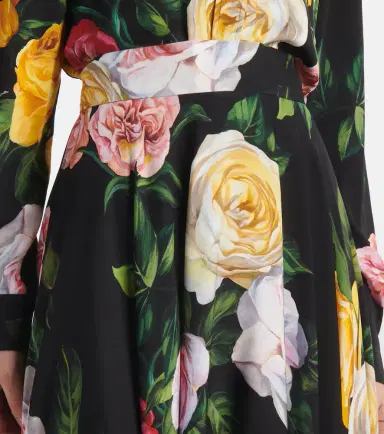 Dolce & Gabbana Floral silk-blend charmeuse midi skirt | Thumbnail 4