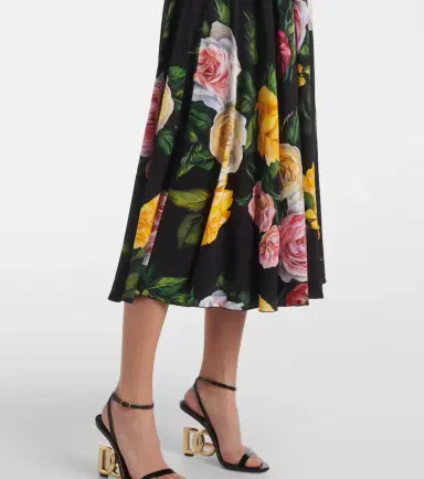 Dolce & Gabbana Floral silk-blend charmeuse midi skirt | Thumbnail 5