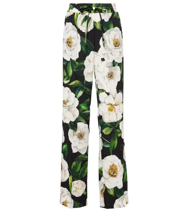 Dolce & Gabbana Floral silk-blend pajama pants