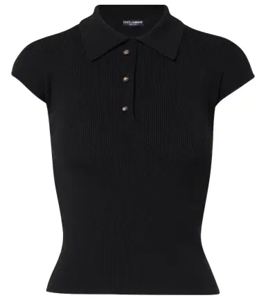 Dolce & Gabbana Ribbed-knit polo shirt | Thumbnail 1