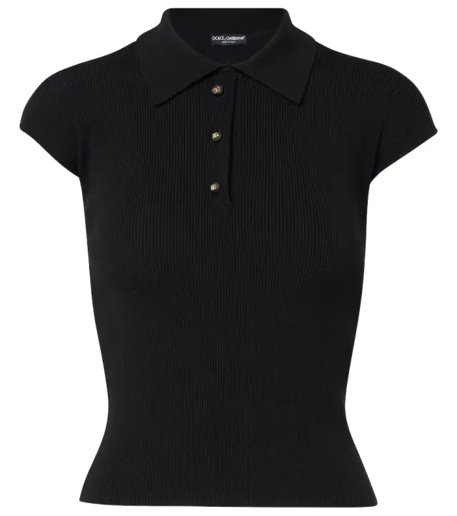Dolce & Gabbana Ribbed-knit polo shirt