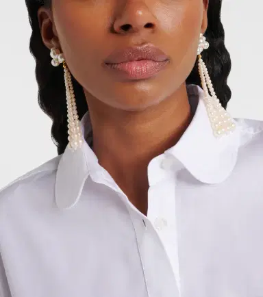 Jennifer Behr Charlena drop earrings with pearls | Thumbnail 2 Jennifer Behr Charlena drop earrings with pearls | Thumbnail 2