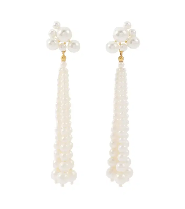 Jennifer Behr Charlena drop earrings with pearls