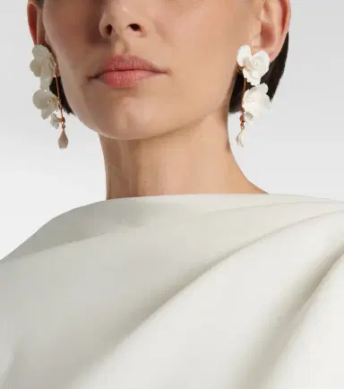 Jennifer Behr Mariam floral drop earrings | Thumbnail 2