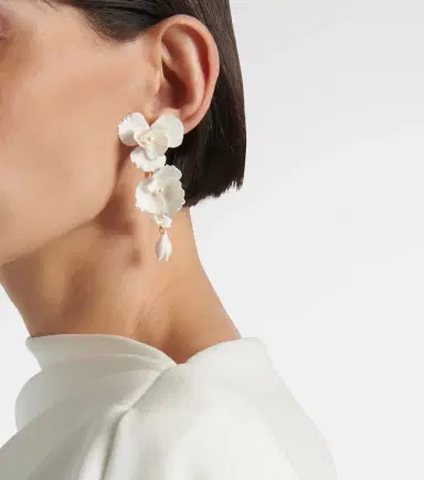 Jennifer Behr Mariam floral drop earrings | Thumbnail 3