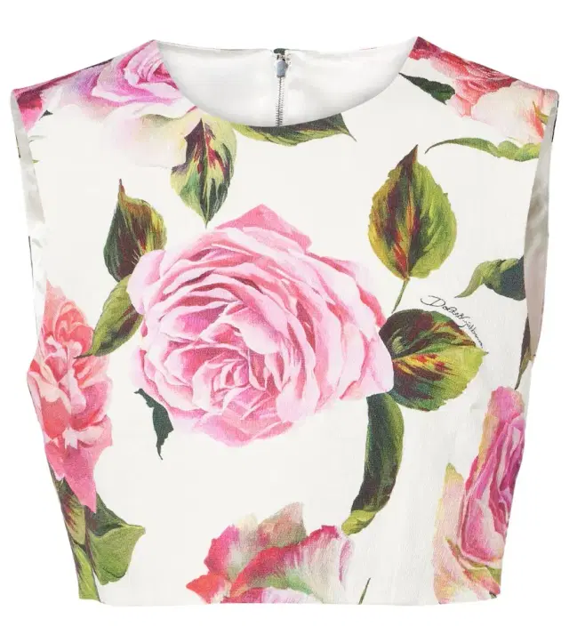 Dolce & Gabbana Floral cotton-blend crop top