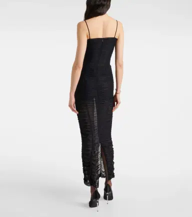 Dolce & Gabbana Sheer draped tulle midi dress | Thumbnail 5