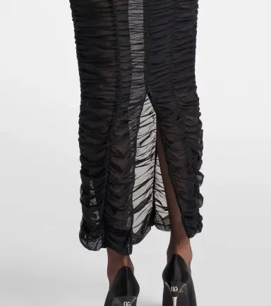 Dolce & Gabbana Sheer draped tulle midi dress | Thumbnail 6