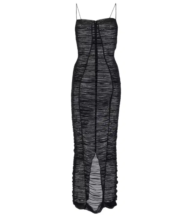 Dolce & Gabbana Sheer draped tulle midi dress