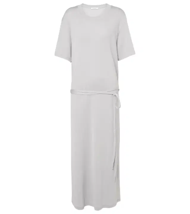 Lemaire Belted cotton jersey midi dress
