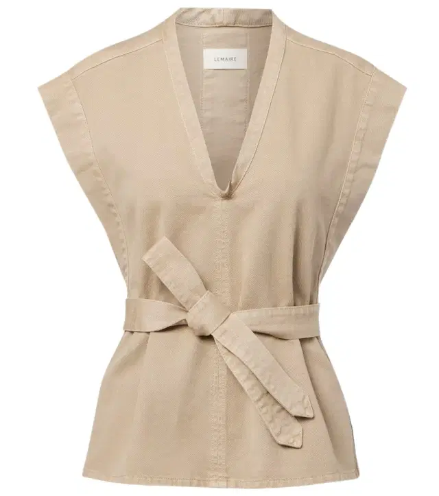Lemaire Belted cotton twill denim vest