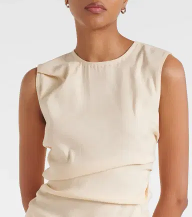 Proenza Schouler White Label Anoushka ruched linen-blend top | Thumbnail 3