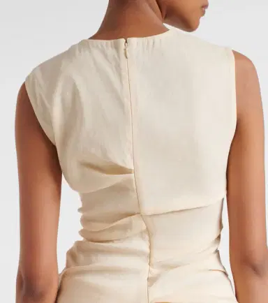 Proenza Schouler White Label Anoushka ruched linen-blend top | Thumbnail 4