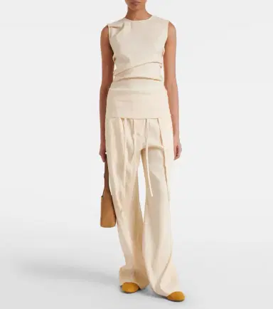 Proenza Schouler White Label Anoushka ruched linen-blend top | Thumbnail 5