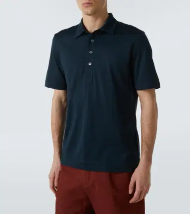 Zegna Silk and cotton polo shirt | Thumbnail 4 Zegna Silk and cotton polo shirt | Thumbnail 4