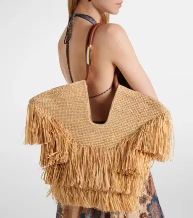 Zimmermann Goldentime Medium raffia tote bag | Thumbnail 6
