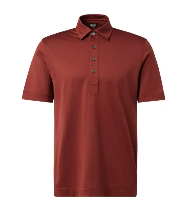 Silk and cotton polo shirt