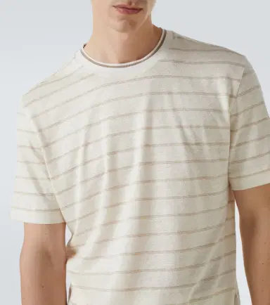 Zegna Striped linen and silk-blend T-shirt | Thumbnail 2 Zegna Striped linen and silk-blend T-shirt | Thumbnail 2