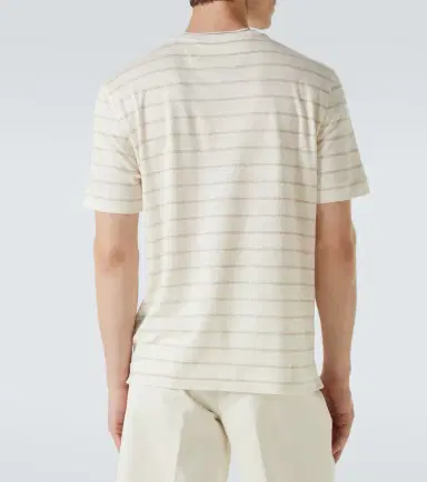 Zegna Striped linen and silk-blend T-shirt | Thumbnail 4 Zegna Striped linen and silk-blend T-shirt | Thumbnail 4