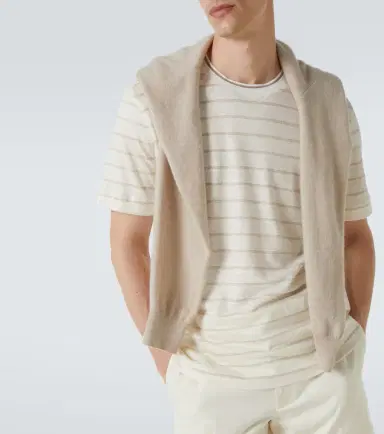 Zegna Striped linen and silk-blend T-shirt | Thumbnail 5 Zegna Striped linen and silk-blend T-shirt | Thumbnail 5