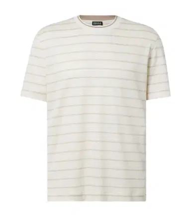 Zegna Striped linen and silk-blend T-shirt | Thumbnail 1 Zegna Striped linen and silk-blend T-shirt | Thumbnail 1