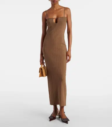 Jacquemus Sierra ribbed-knit midi dress | Thumbnail 2