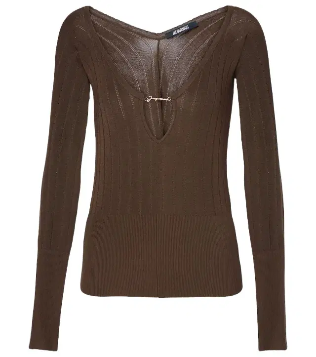 Jacquemus Pralù logo ribbed-knit top