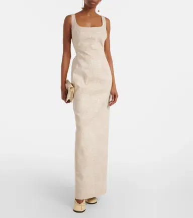 Jacquemus De-Nîmes croc-effect cotton maxi dress | Thumbnail 2