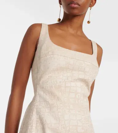 Jacquemus De-Nîmes croc-effect cotton maxi dress | Thumbnail 3