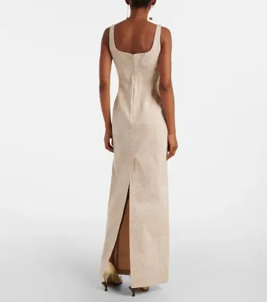 Jacquemus De-Nîmes croc-effect cotton maxi dress | Thumbnail 5