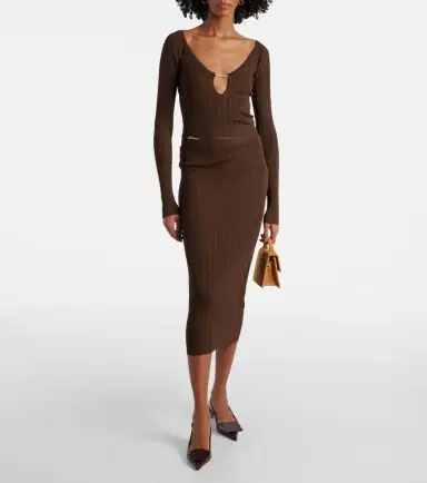 Jacquemus Pralu ribbed-knit midi skirt | Thumbnail 2
