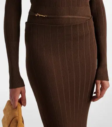 Jacquemus Pralu ribbed-knit midi skirt | Thumbnail 3