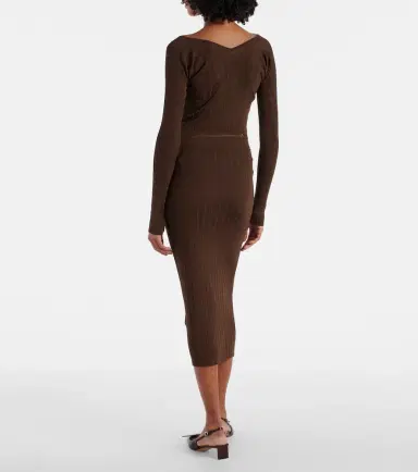 Jacquemus Pralu ribbed-knit midi skirt | Thumbnail 4