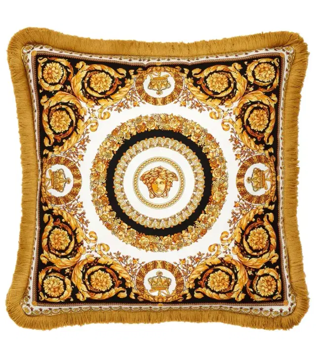 Versace Home Crete De Fleur silk cushion