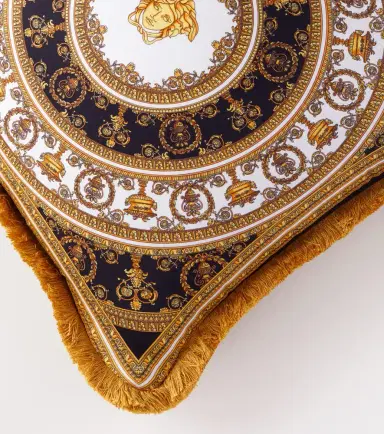 Versace Home Fringed silk and cotton cushion | Thumbnail 3
