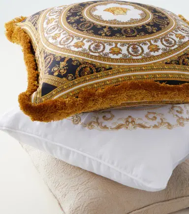 Versace Home Fringed silk and cotton cushion | Thumbnail 4